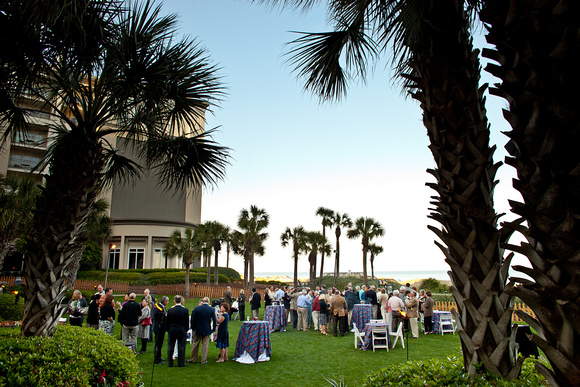 Reception in the hotel courtyard