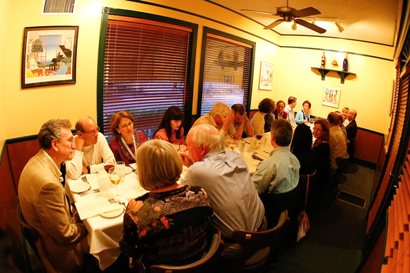Dine-arounds, like this one hosted by Joseph Sterrett '76, were held in historic Amelia Island.